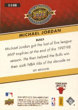 2009 Upper Deck 20th Anniversary #1132 Michael Jordan Back