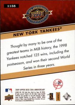 2009 Upper Deck 20th Anniversary #1158 New York Yankees Back