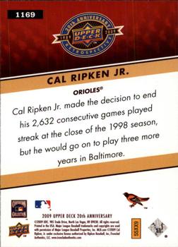 2009 Upper Deck 20th Anniversary #1169 Cal Ripken Jr. Back