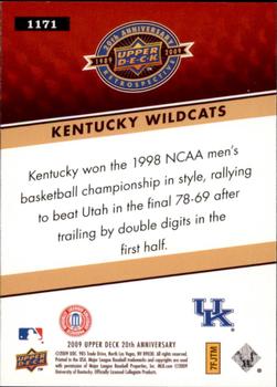 2009 Upper Deck 20th Anniversary #1171 Kentucky Wildcats Back