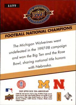 2009 Upper Deck 20th Anniversary #1177 Football National Champions Back