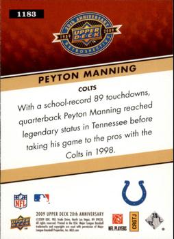 2009 Upper Deck 20th Anniversary #1183 Peyton Manning Back