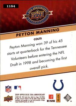 2009 Upper Deck 20th Anniversary #1184 Peyton Manning Back