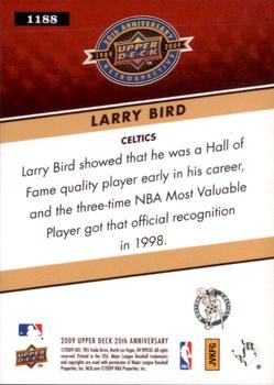 2009 Upper Deck 20th Anniversary #1188 Larry Bird Back