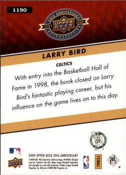 2009 Upper Deck 20th Anniversary #1190 Larry Bird Back