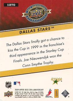 2009 Upper Deck 20th Anniversary #1270 Dallas Stars Back