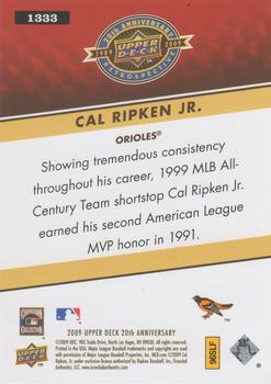 2009 Upper Deck 20th Anniversary #1333 Cal Ripken Jr. Back
