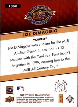 2009 Upper Deck 20th Anniversary #1350 Joe DiMaggio Back