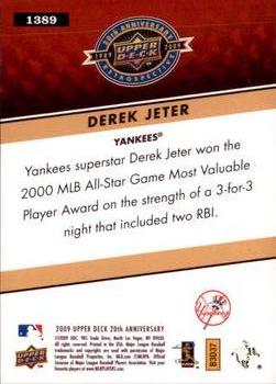 2009 Upper Deck 20th Anniversary #1389 Derek Jeter Back