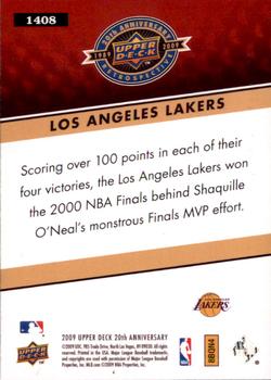 2009 Upper Deck 20th Anniversary #1408 Los Angeles Lakers Back