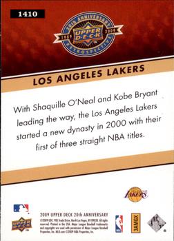 2009 Upper Deck 20th Anniversary #1410 Los Angeles Lakers Back
