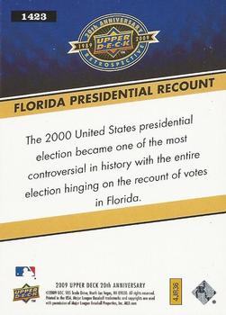 2009 Upper Deck 20th Anniversary #1423 Florida Presidential Recount Back