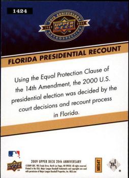 2009 Upper Deck 20th Anniversary #1424 Florida Presidential Recount Back
