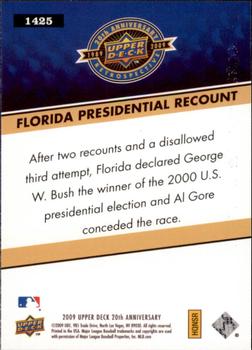 2009 Upper Deck 20th Anniversary #1425 Florida Presidential Recount Back