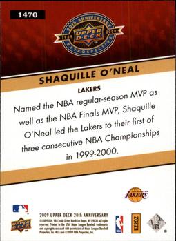 2009 Upper Deck 20th Anniversary #1470 Shaquille O'Neal Back