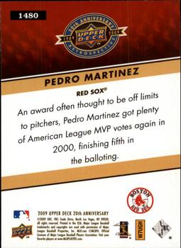 2009 Upper Deck 20th Anniversary #1480 Pedro Martinez Back