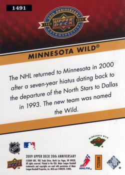 2009 Upper Deck 20th Anniversary #1491 Minnesota Wild Back
