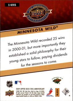 2009 Upper Deck 20th Anniversary #1495 Minnesota Wild Back