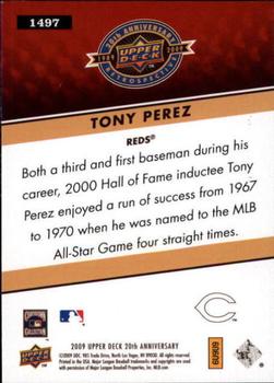 2009 Upper Deck 20th Anniversary #1497 Tony Perez Back