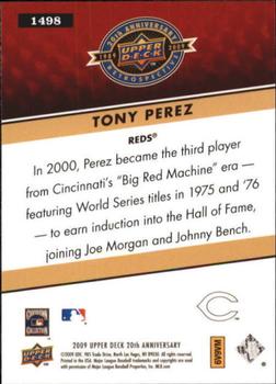 2009 Upper Deck 20th Anniversary #1498 Tony Perez Back