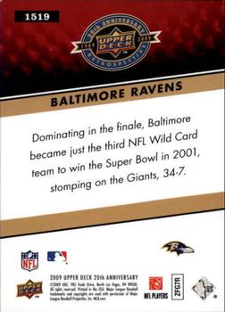 2009 Upper Deck 20th Anniversary #1519 Baltimore Ravens Back