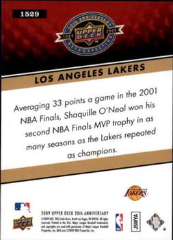 2009 Upper Deck 20th Anniversary #1529 Los Angeles Lakers Back