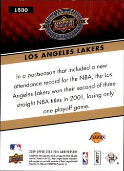 2009 Upper Deck 20th Anniversary #1530 Los Angeles Lakers Back