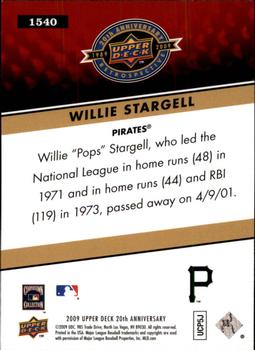2009 Upper Deck 20th Anniversary #1540 Willie Stargell Back