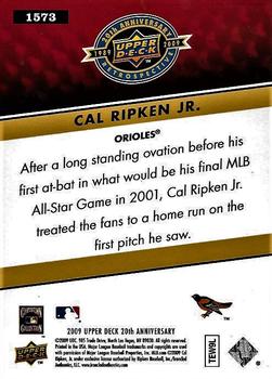 2009 Upper Deck 20th Anniversary #1573 Cal Ripken Jr. Back