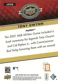 2009 Upper Deck 20th Anniversary #1579 Tony Gwynn Back