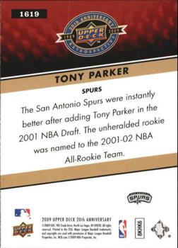 2009 Upper Deck 20th Anniversary #1619 Tony Parker Back
