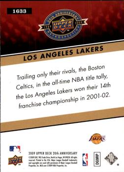 2009 Upper Deck 20th Anniversary #1633 Los Angeles Lakers Back