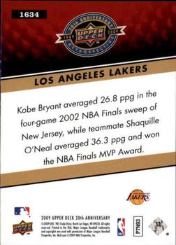 2009 Upper Deck 20th Anniversary #1634 Los Angeles Lakers Back