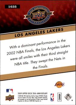 2009 Upper Deck 20th Anniversary #1635 Los Angeles Lakers Back