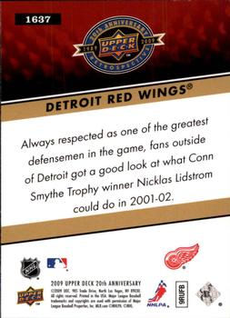 2009 Upper Deck 20th Anniversary #1637 Detroit Red Wings Back