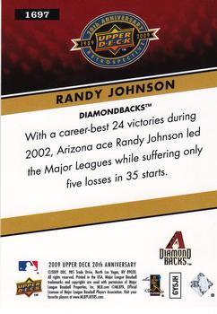 2009 Upper Deck 20th Anniversary #1697 Randy Johnson Back