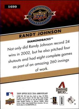 2009 Upper Deck 20th Anniversary #1699 Randy Johnson Back