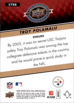 2009 Upper Deck 20th Anniversary #1752 Troy Polamalu Back