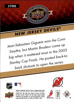 2009 Upper Deck 20th Anniversary #1795 New Jersey Devils Back