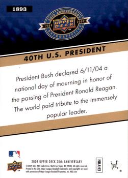 2009 Upper Deck 20th Anniversary #1893 Ronald Reagan Back