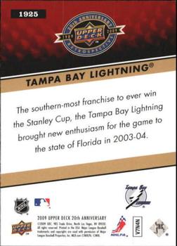 2009 Upper Deck 20th Anniversary #1925 Tampa Bay Lightning Back