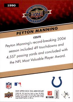 2009 Upper Deck 20th Anniversary #1990 Peyton Manning Back
