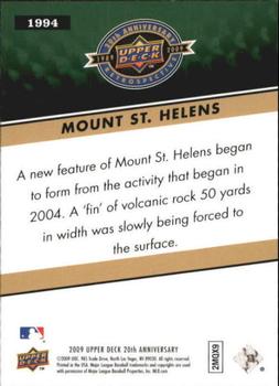 2009 Upper Deck 20th Anniversary #1994 Mount St. Helens Back
