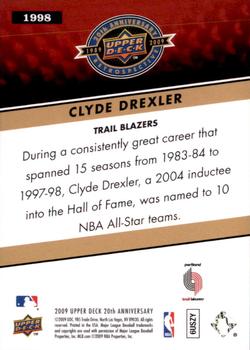 2009 Upper Deck 20th Anniversary #1998 Clyde Drexler Back