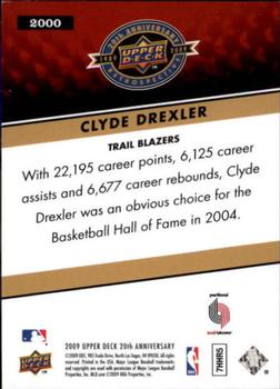 2009 Upper Deck 20th Anniversary #2000 Clyde Drexler Back