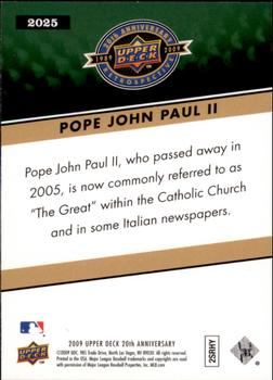 2009 Upper Deck 20th Anniversary #2025 Pope John Paul II Back