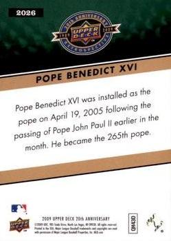 2009 Upper Deck 20th Anniversary #2026 Pope Benedict XVI Back
