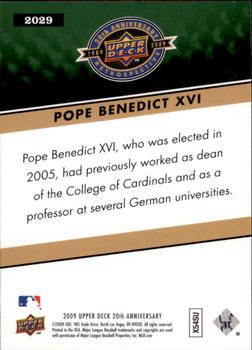 2009 Upper Deck 20th Anniversary #2029 Pope Benedict XVI Back
