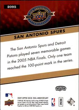 2009 Upper Deck 20th Anniversary #2095 San Antonio Spurs Back