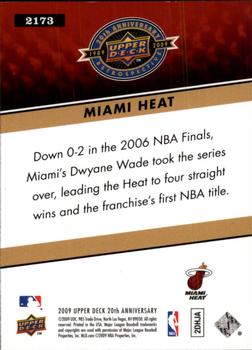 2009 Upper Deck 20th Anniversary #2173 Miami Heat Back